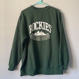 LARGE NASTY GAL GREEN COLORADO SPRINGS ROCKY MOUNTAIN CREW NECK SWEATSHIRT